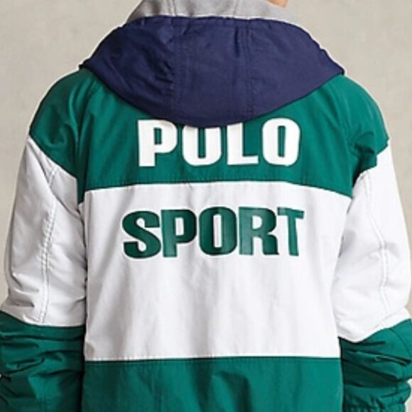 Polo Sport Fleece-lined Jacket In White/cruise Nvy/forest (size Sm) - Picture 7 of 7